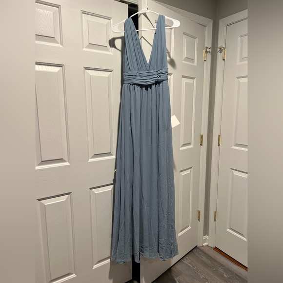 NWT LuLu’s Heavenly Hues Light Blue Maxi Dress in size Small - Picture 9 of 16